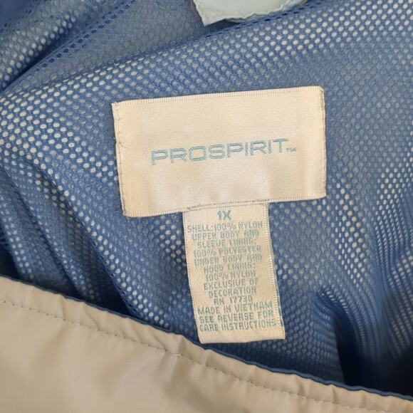 Prospirit Blue Windbreaker Lightweight Outdoor Jacket removeable insert size 1X - Picture 2 of 4